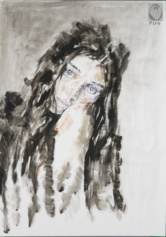 oil on paper - olio su carta di Piro